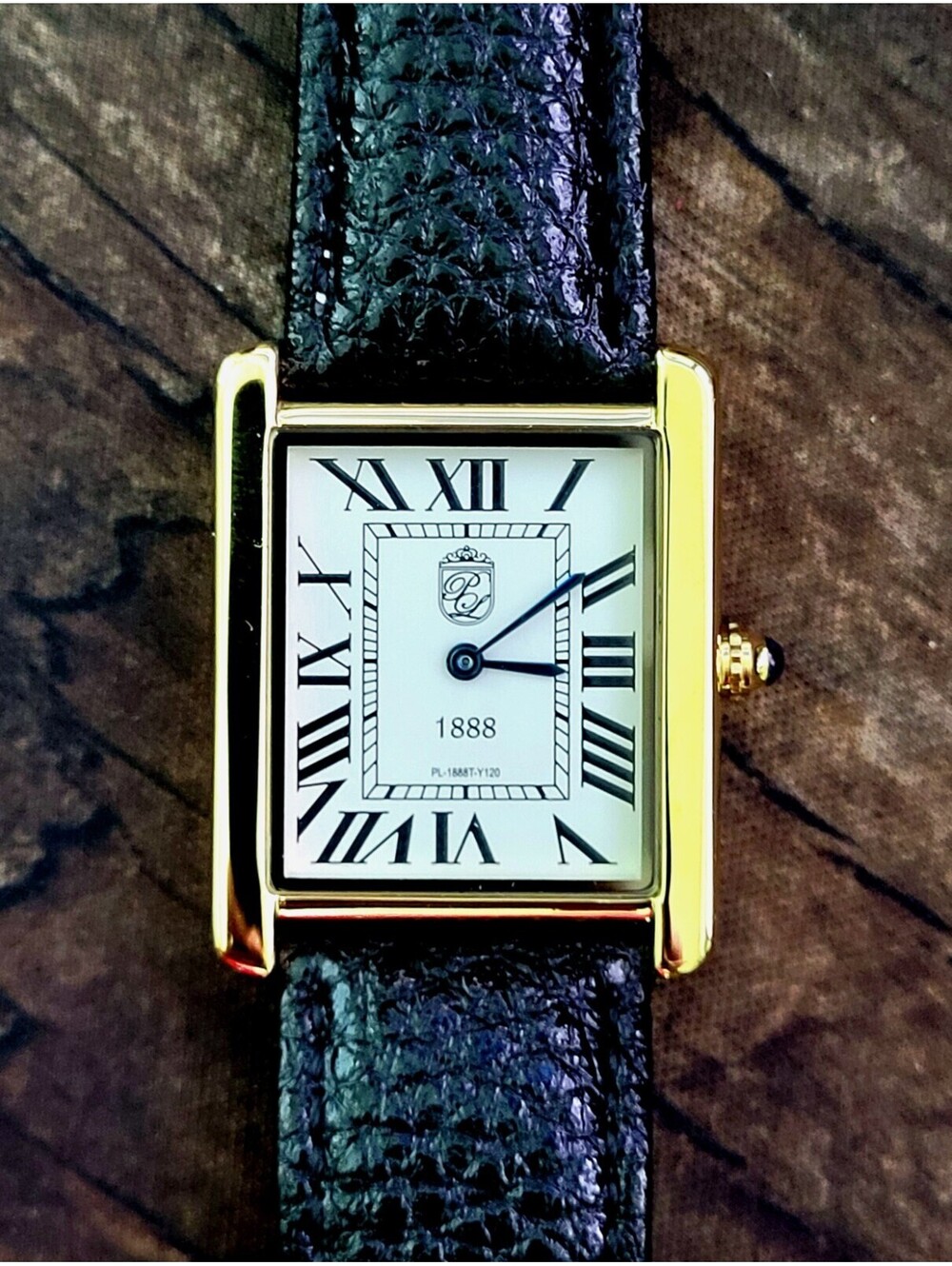Swiss Designed Gold Pierre Lucerne 1888 Tank Men's Watch